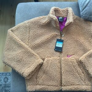Nike Tan and Purple Puffer Jacket